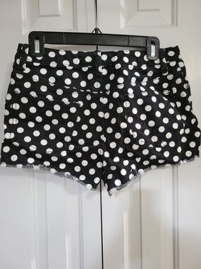 Victoria's Secret Black and White Polka Dot Denim Shorts